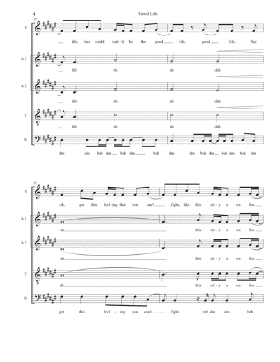 Good Life 4-Part scores gallery preview page 4