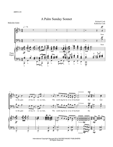 A Palm Sunday Sonnet PIANO VOCAL image number null