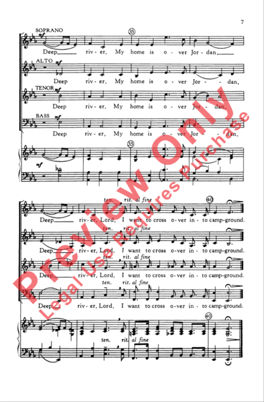 Deep River 4-Part scores gallery preview page 6