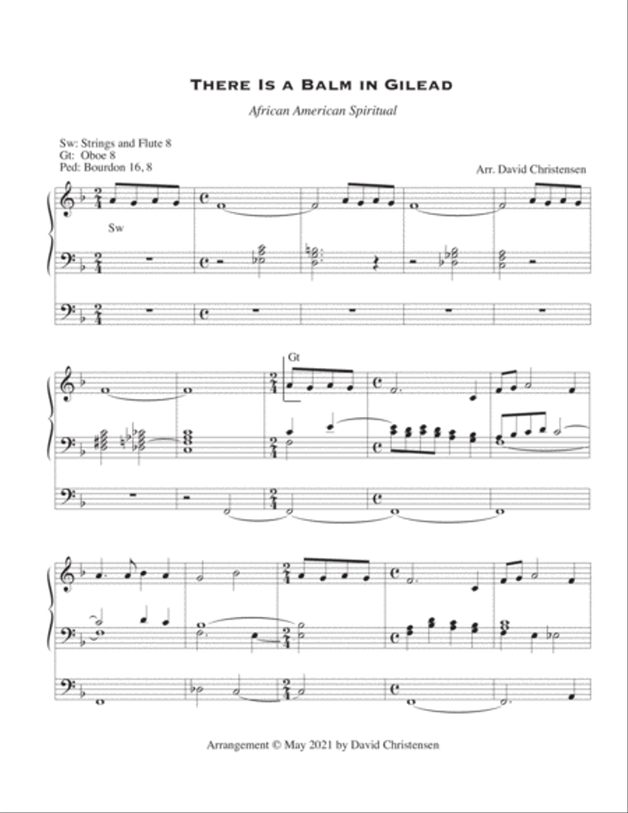 There Is a Balm in Gilead Organ Solo scores gallery preview page 2