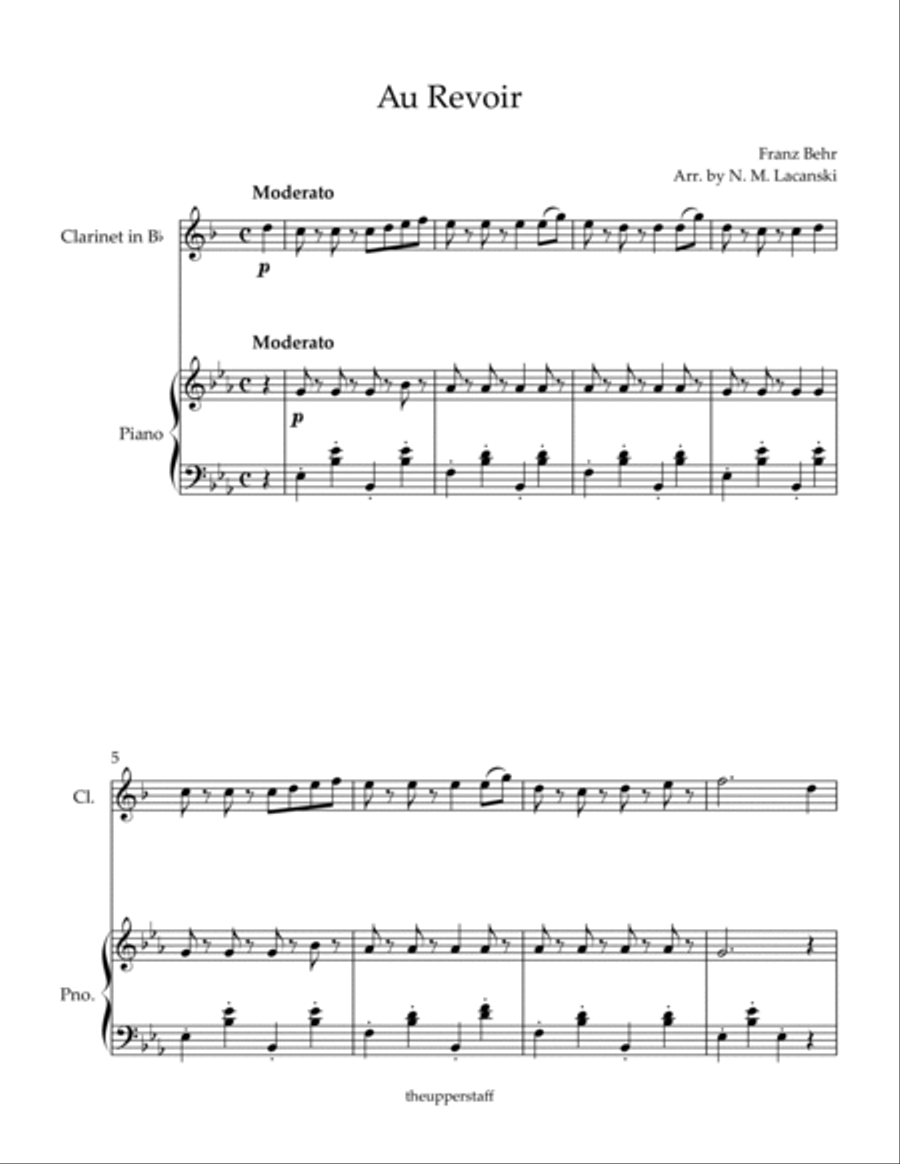 Au Revoir Au Revoir Clarinet Solo scores gallery preview page 2