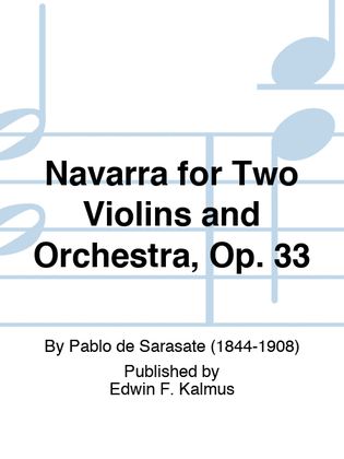 Book cover for Navarra for Two Violins and Orchestra, Op. 33