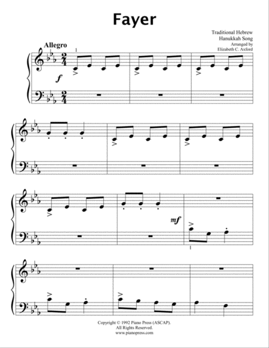 Fayer Fayer Easy Piano scores gallery preview page 2