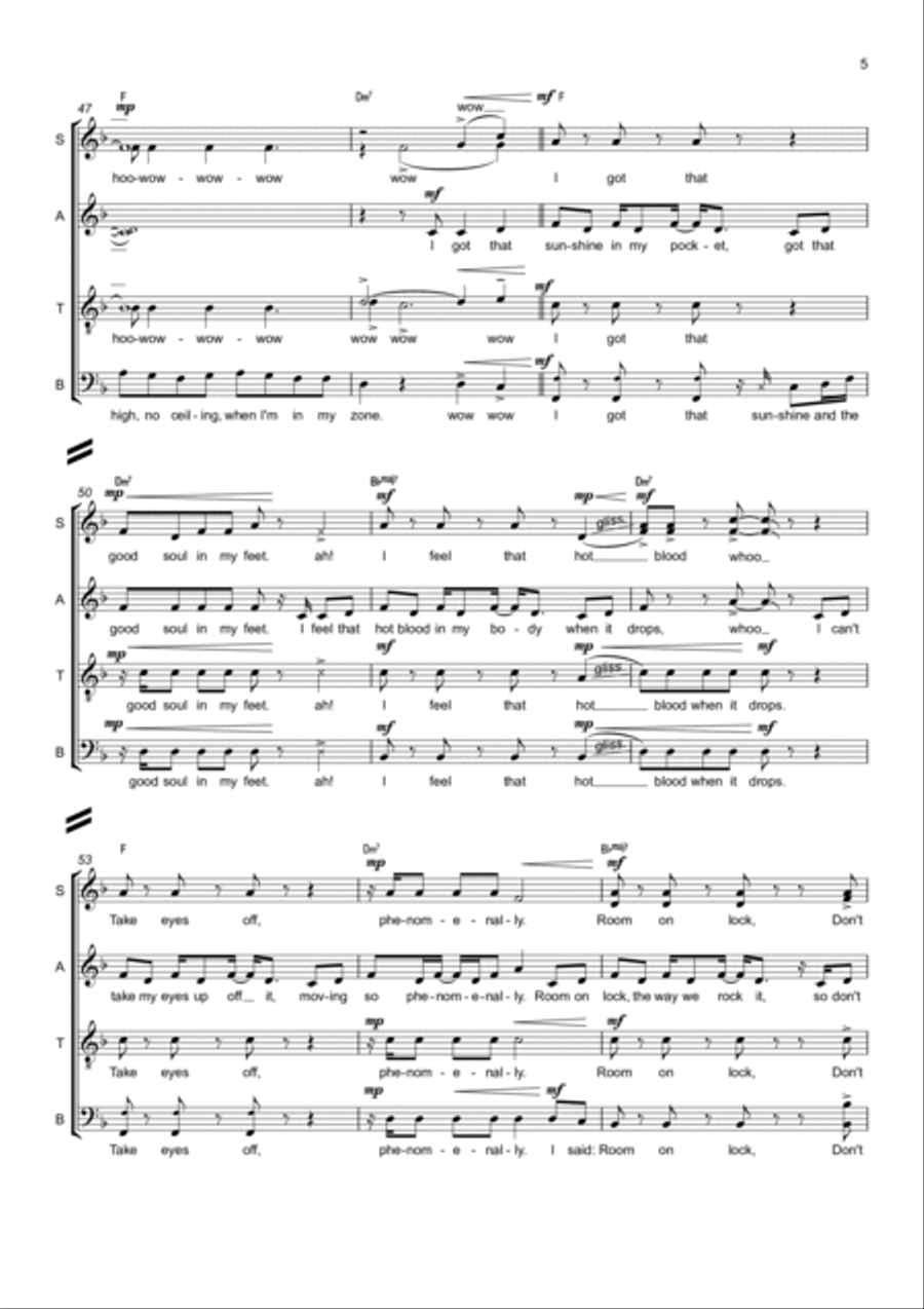 Can't Stop The Feeling! Divisi scores gallery preview page 5