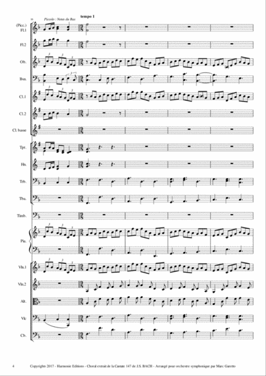 Cantate 147 - Jesu joy of man's desiring // Jesu bleibet, meine Freunde // FULL ORCHESTRA Full Orchestra scores gallery preview page 5