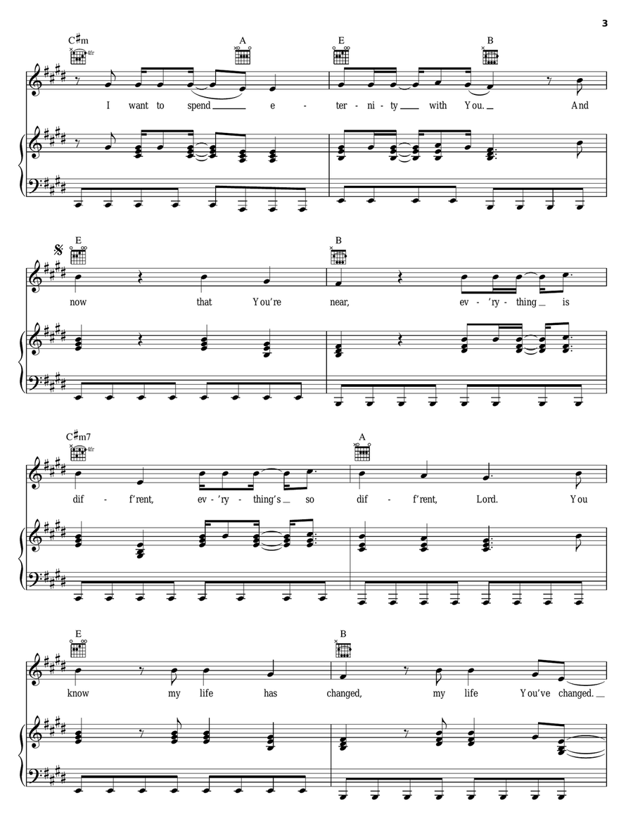 Now That You're Near Piano, Vocal, Guitar scores gallery preview page 3