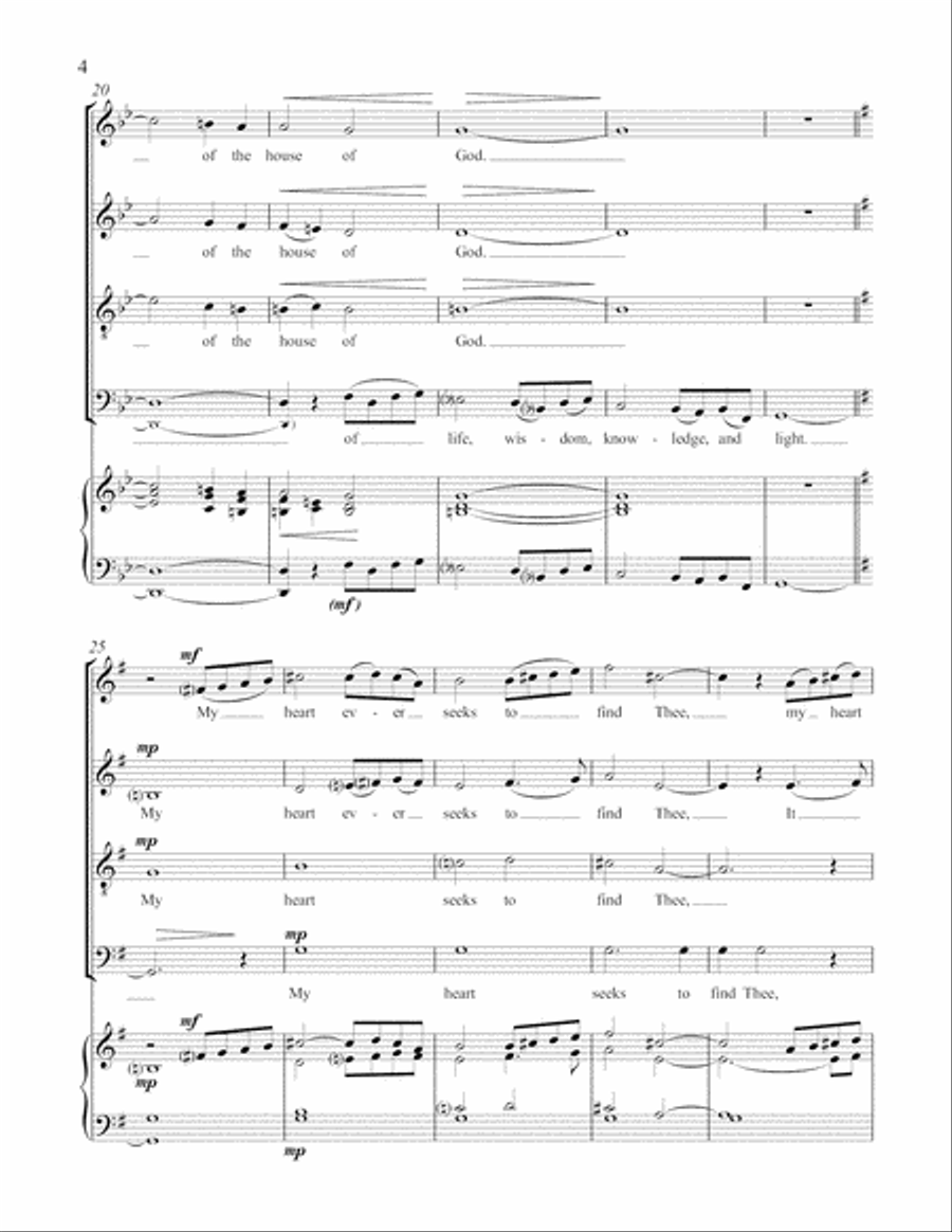 My heart ever hungers 4-Part scores gallery preview page 4