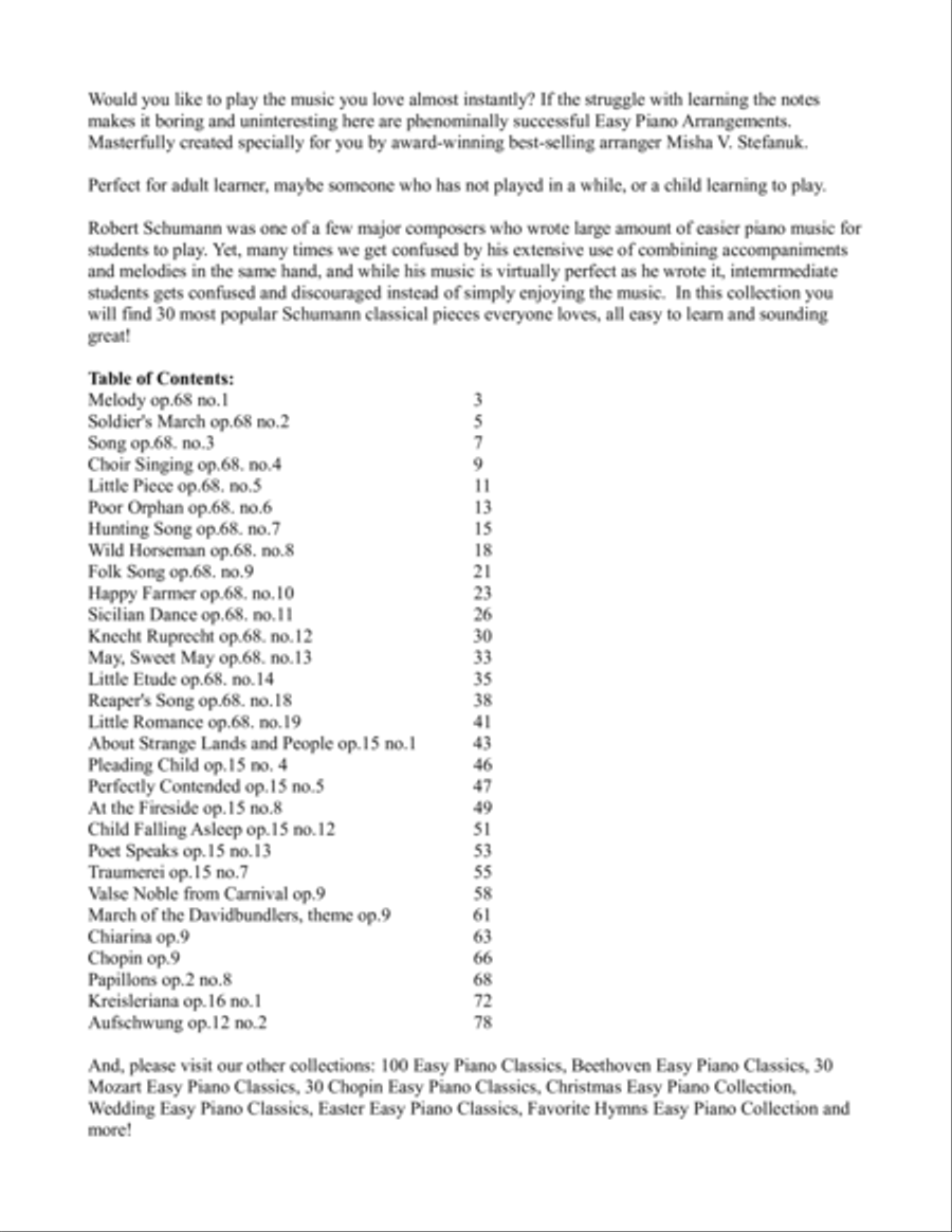 30 Schumann Easy Piano Classics Piano Method scores gallery preview page 2