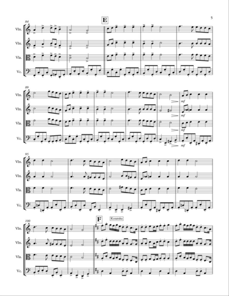Jewish Medley: String Quartet String Quartet scores gallery preview page 5