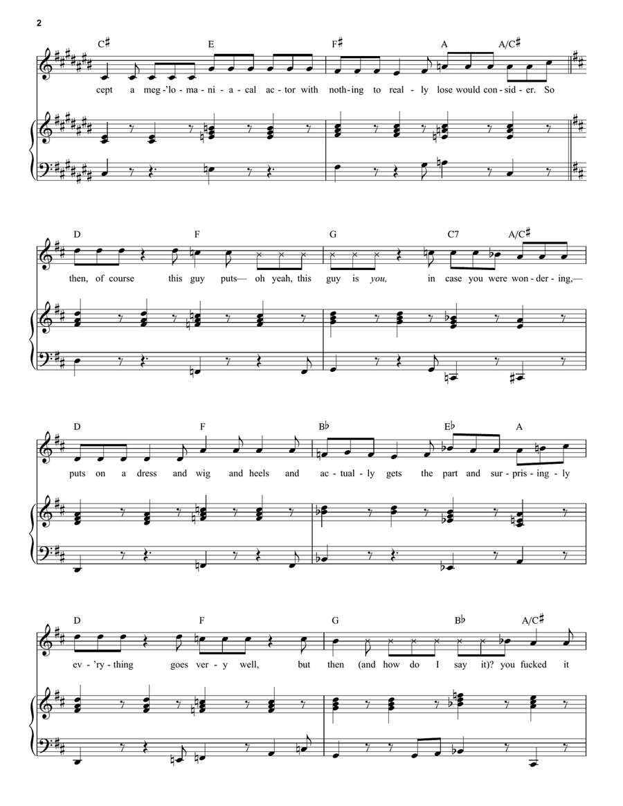 Jeff Sums It Up (from the musical Tootsie) Voice scores gallery preview page 2