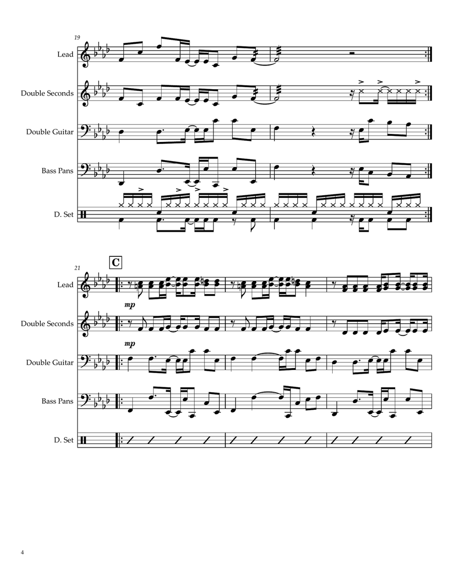 Axel F Steel Drum Band scores gallery preview page 4