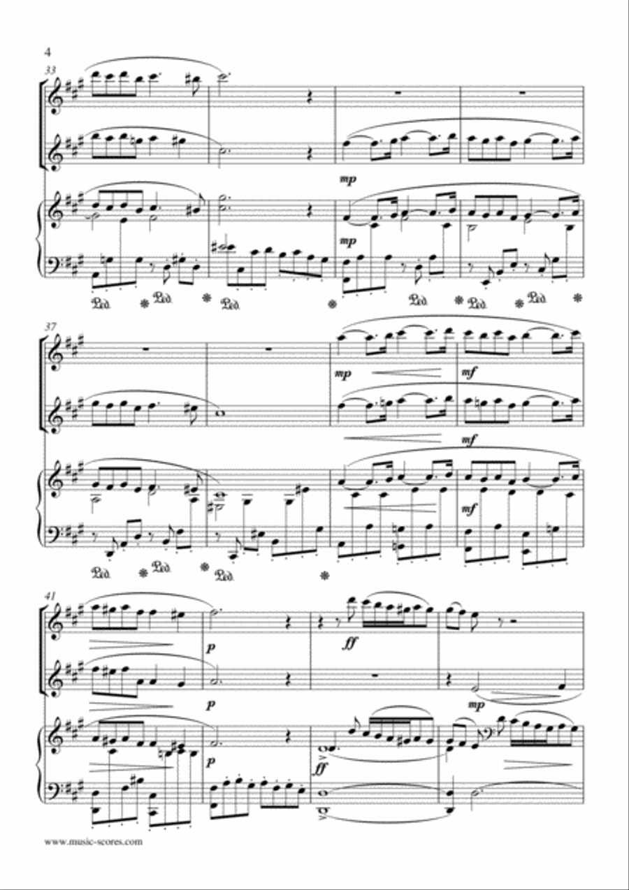 Op.50 Pavane - 2 Flutes and Piano Flute Duet scores gallery preview page 4