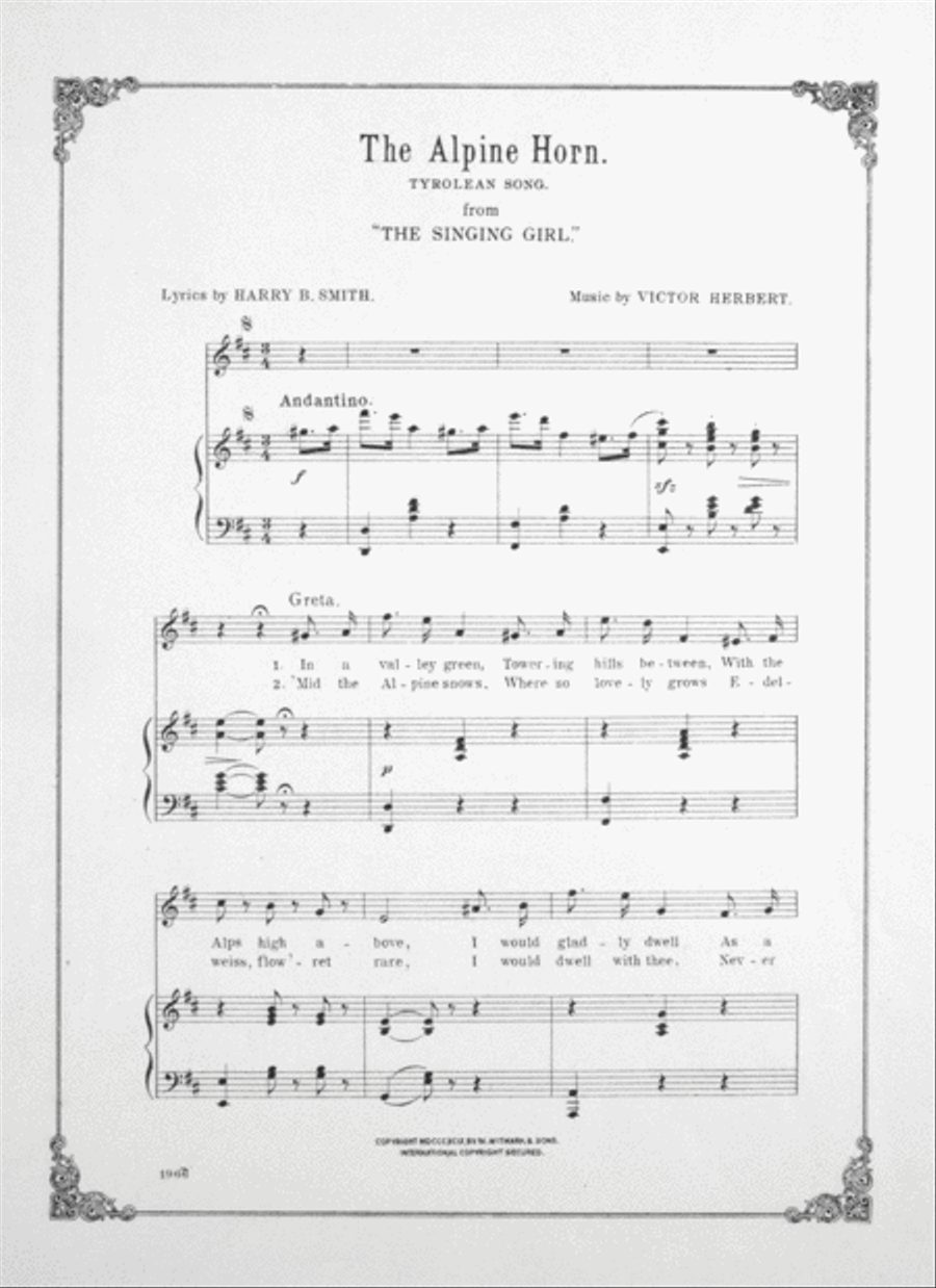The Alpine Horn. Tyrolean Song & Dance Horn scores gallery preview page 2