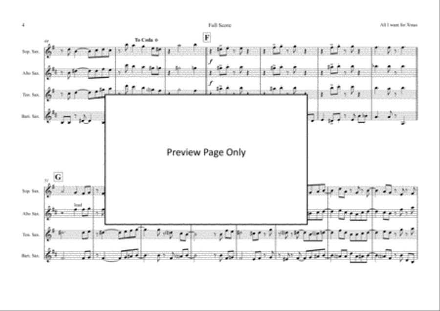 All I Want For Christmas Is You All I Want For Christmas Is You Saxophone Quartet scores gallery preview page 5