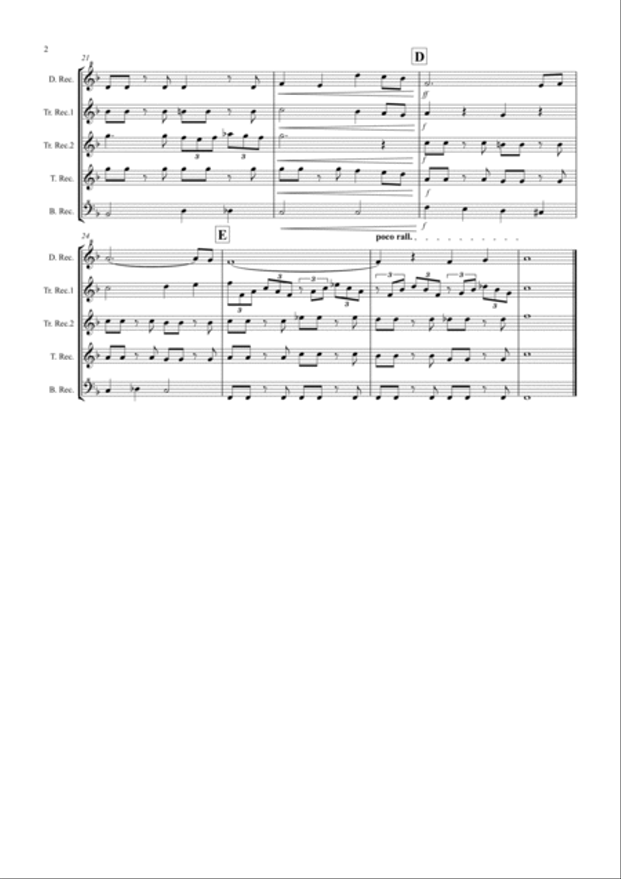 Ave Maria for Recorder Quintet Recorder scores gallery preview page 2