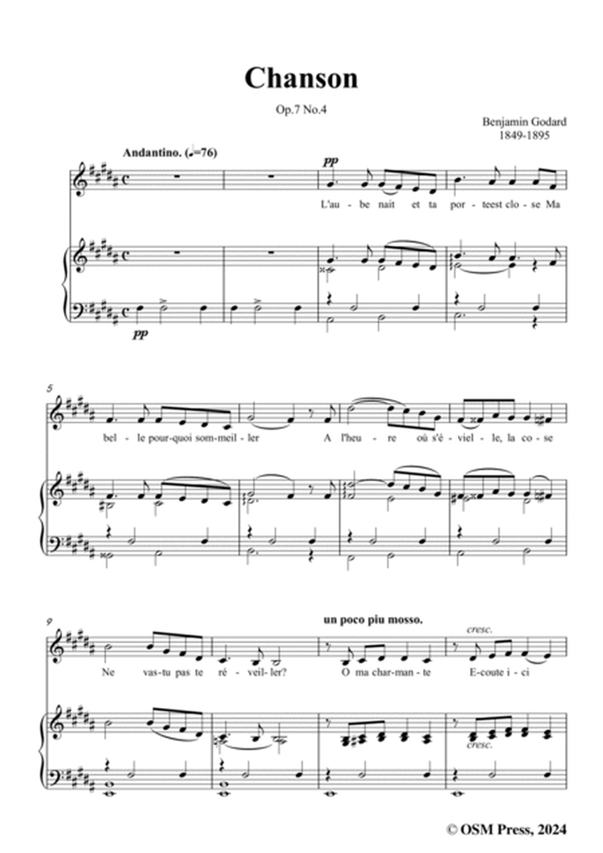 B. Godard-Chanson,Op.7 No.4,from '12 Morceaux pour chant et piano,Op.7',in B Major