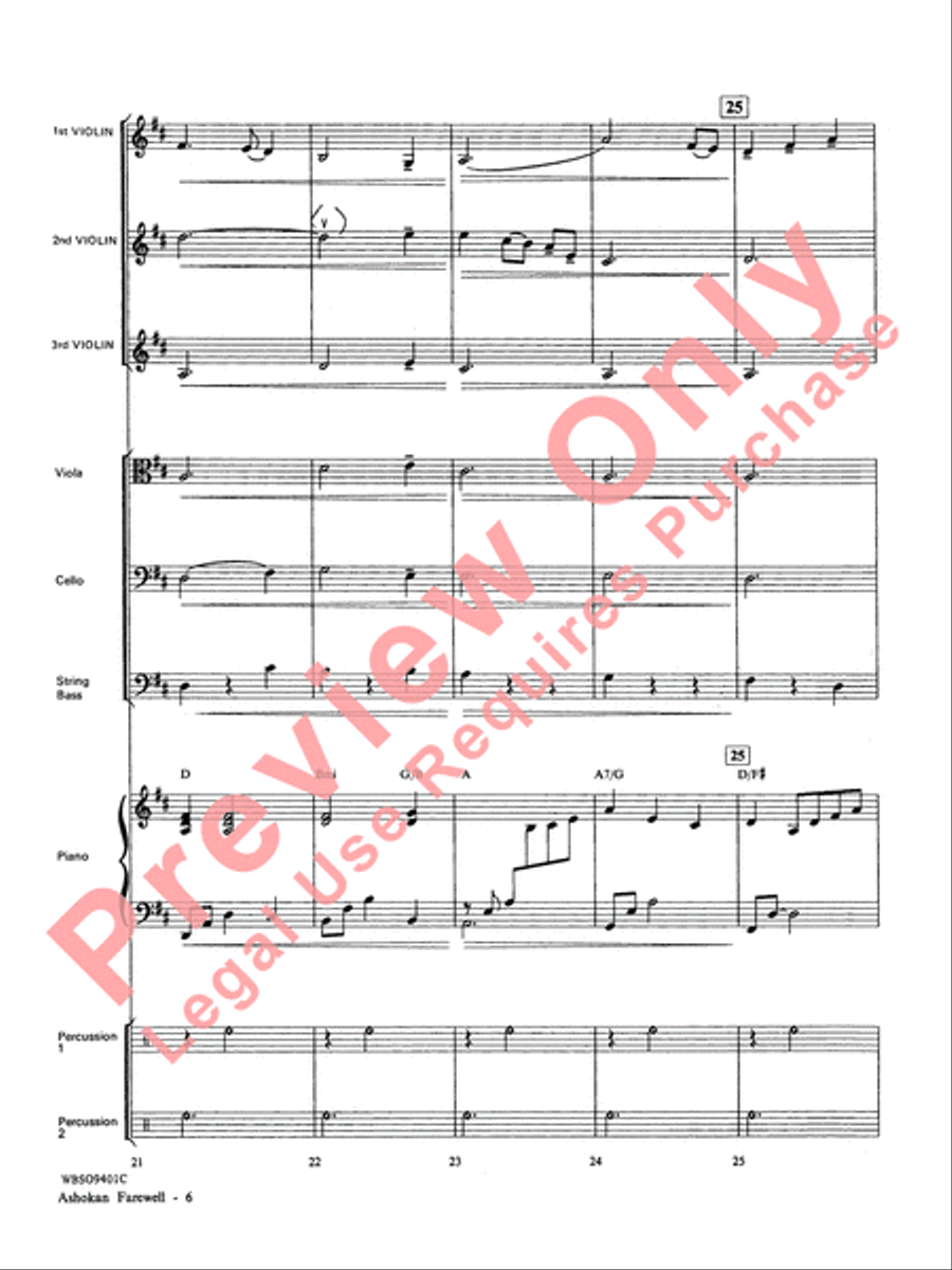 Ashokan Farewell String Orchestra scores gallery preview page 7