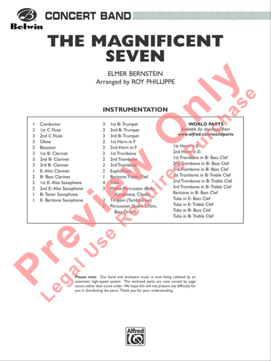 The Magnificent Seven Concert Band scores gallery preview page 2