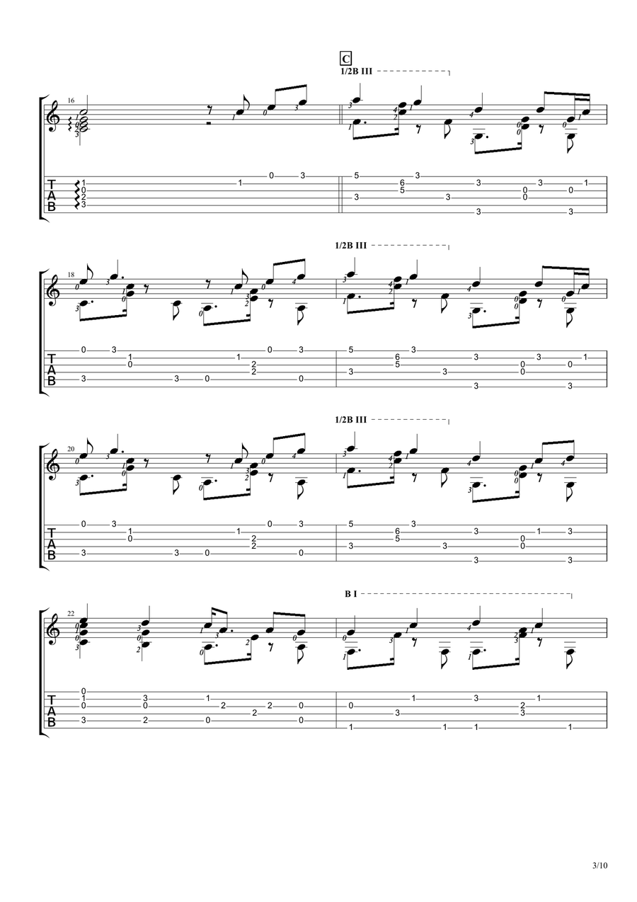 All Falls Down Guitar Tablature scores gallery preview page 3