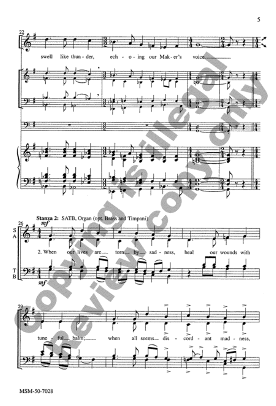 God of Grace and God of Laughter 4-Part scores gallery preview page 5