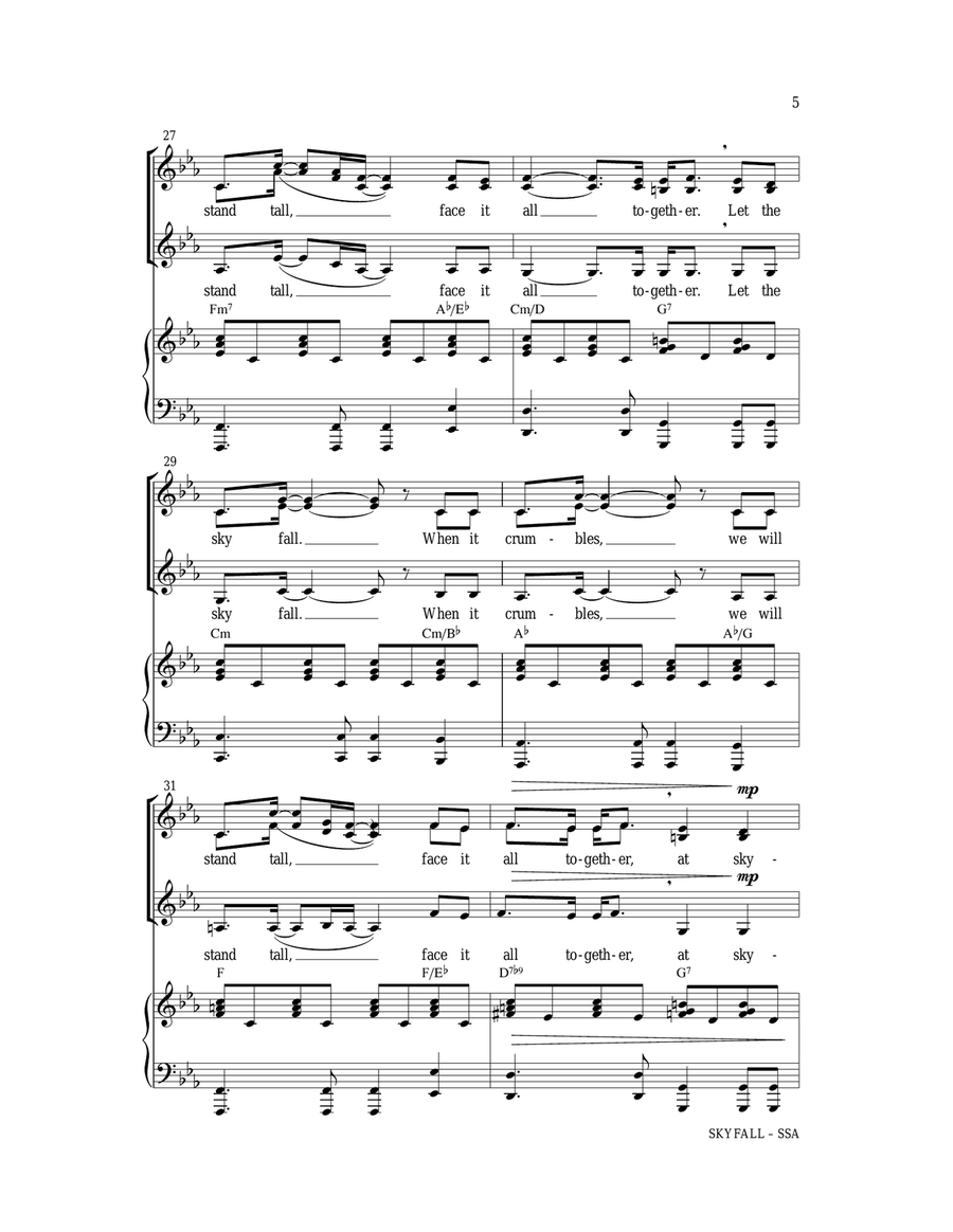 Skyfall (arr. Paul Langford) SSA scores gallery preview page 4