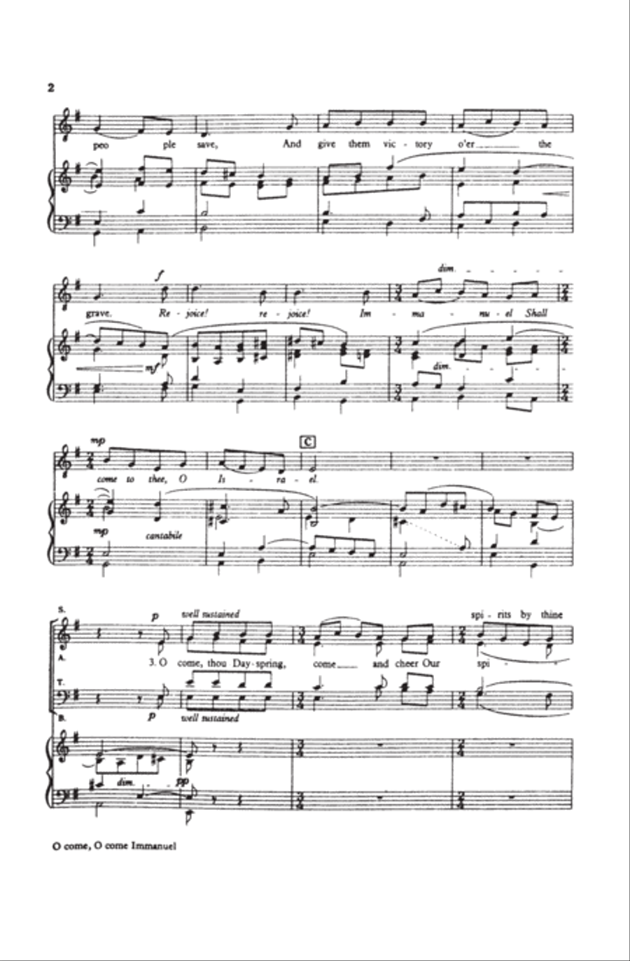 O come, O come, Immanuel O come, O come, Immanuel 4-Part scores gallery preview page 2