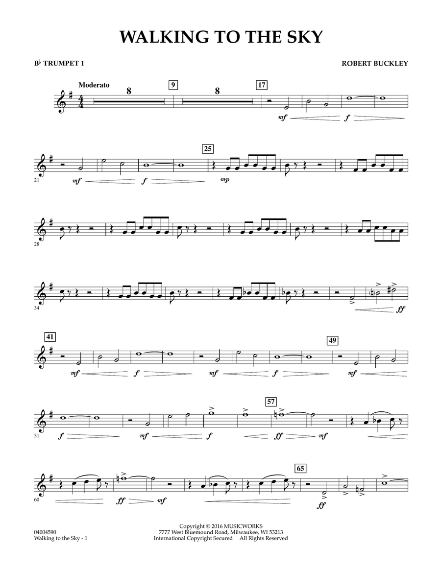 Walking to the Sky - Bb Trumpet 1 Concert Band scores gallery preview page 1