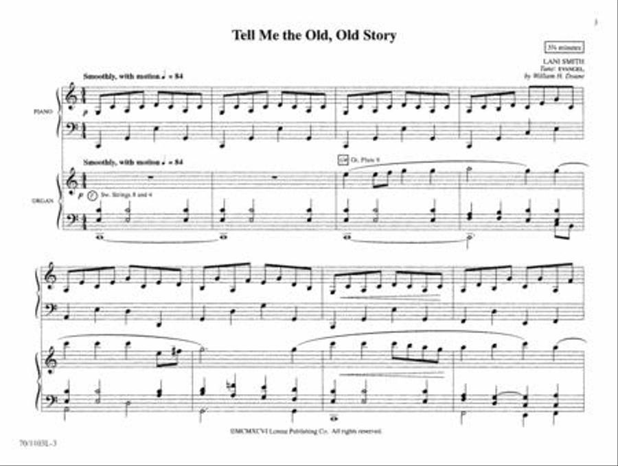 Tell Me the Old, Old Story Organ scores gallery preview page 4