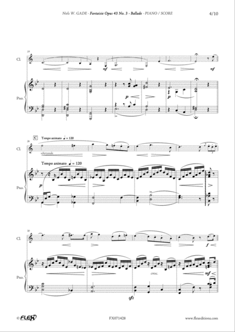 Fantaisie Opus 43 No. 3 B-Flat Clarinet scores gallery preview page 4