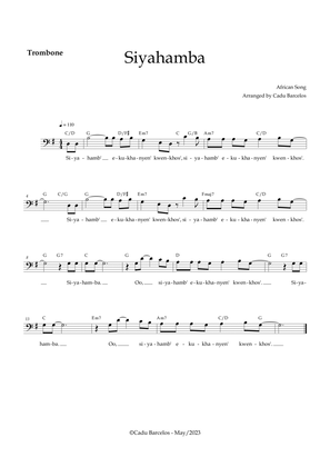 Siyahamba - Trombone and chords (African Song)