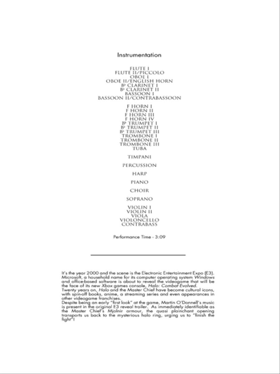 Halo - Score Only Full Orchestra scores gallery preview page 2