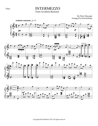 Intermezzo for solo piano from Cavalleria Rusticana by Mascagni in C - no black notes required