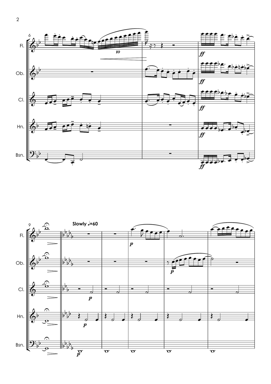 Deck The Halls With Catchy Rhythms! - wind quintet Woodwind Quintet scores gallery preview page 6