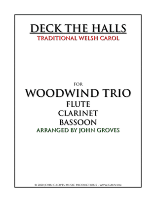 Book cover for Deck The Halls - Flute, Clarinet, Bassoon (Woodwind Trio)