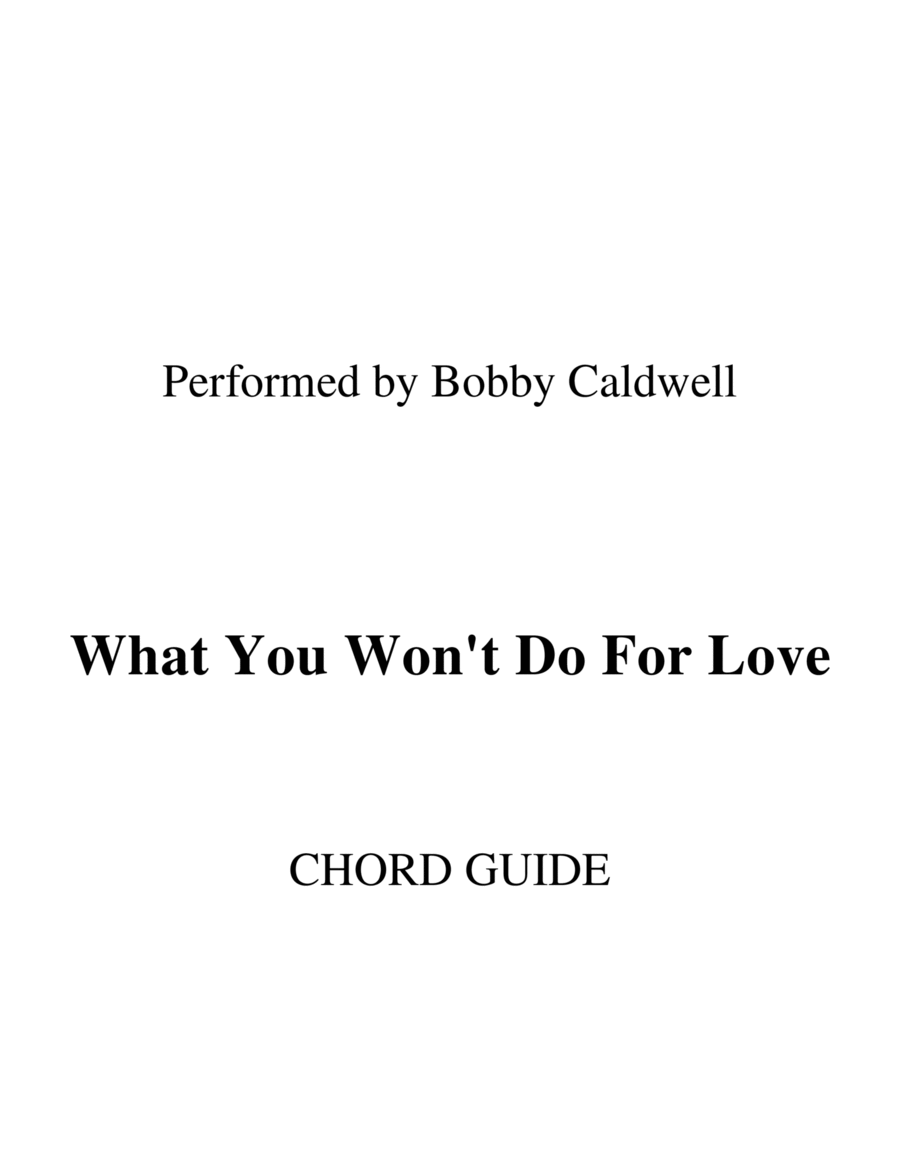 What You Won't Do For Love Piano scores gallery preview page 1