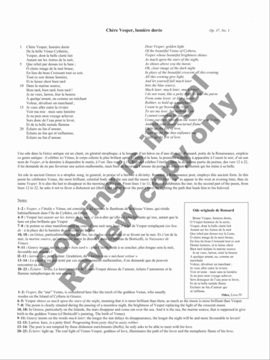 Songs of Gouvy, Volume 1: 40 poèmes de Pierre de Ronsard; 12 poèmes de La Pleïade Piano Accompaniment scores gallery preview page 12