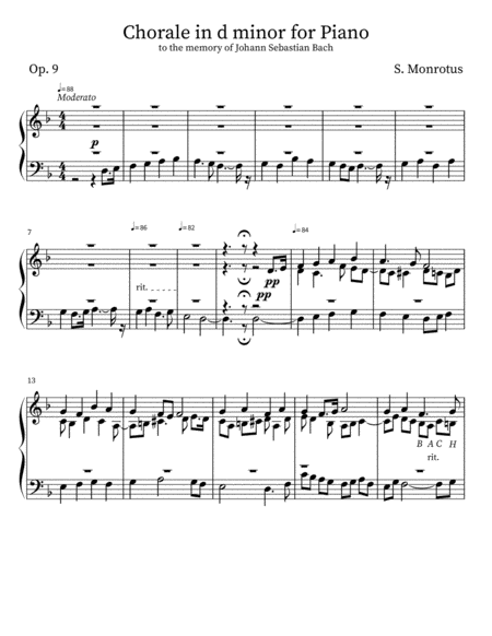 Chorale in d minor for Piano image number null