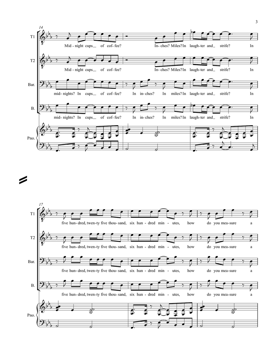 Seasons Of Love Seasons Of Love TTBB scores gallery preview page 3