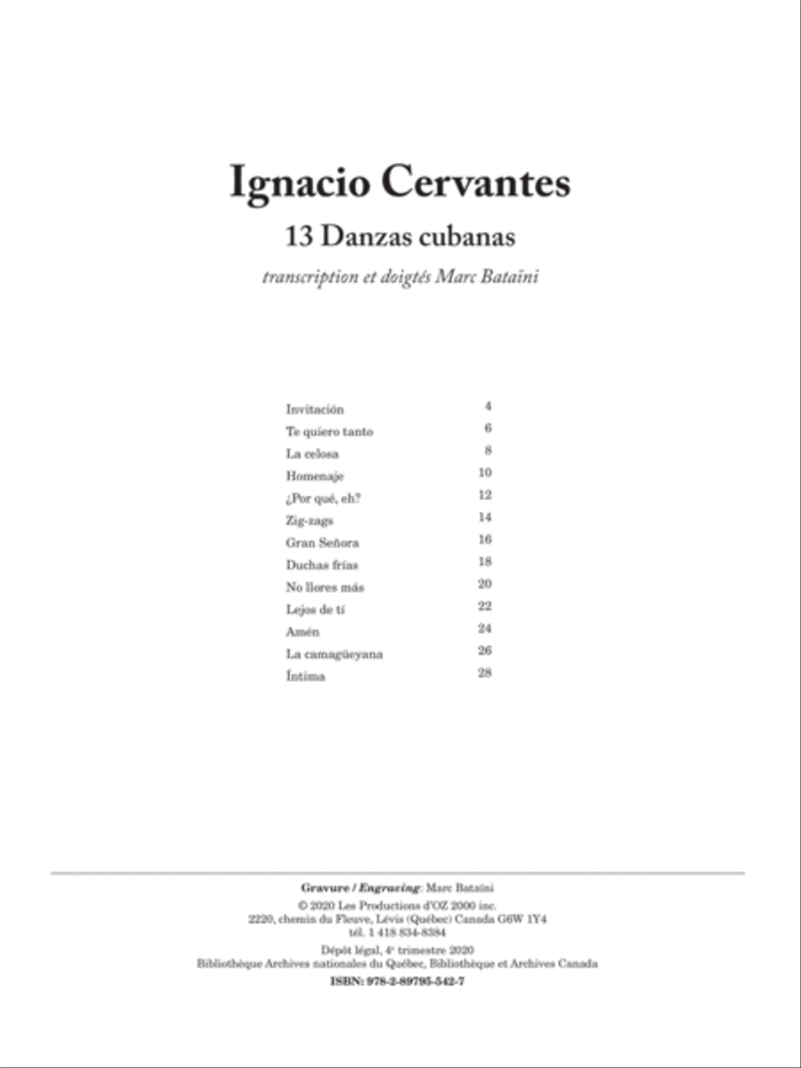 13 Danzas cubanas Classical Guitar scores gallery preview page 2