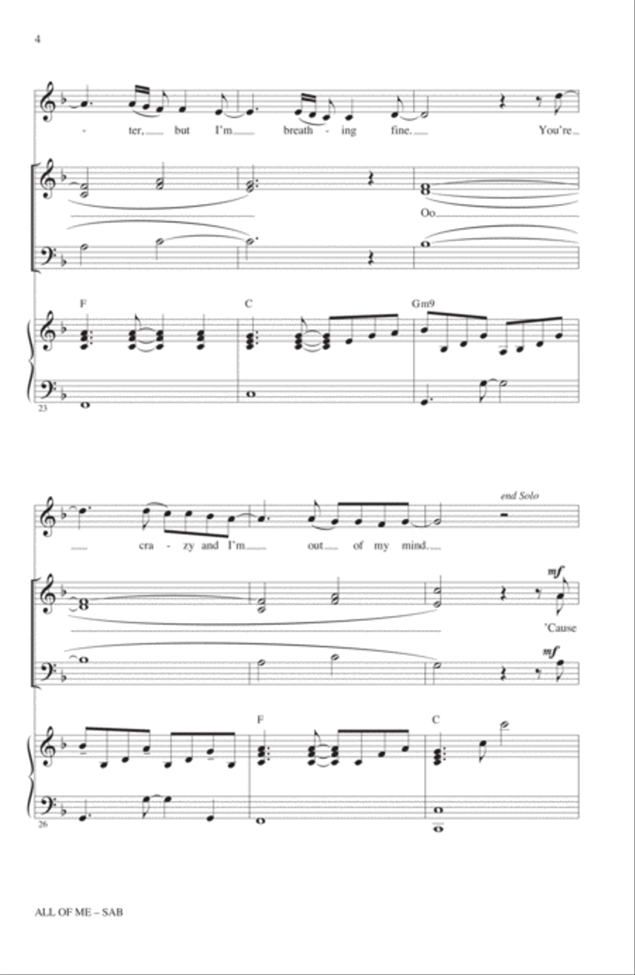 All Of Me (arr. Mac Huff) 3-Part scores gallery preview page 3