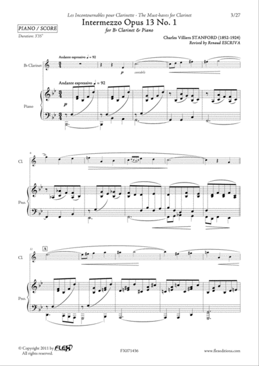 3 Intermezzi Opus 13 3 Intermezzi Opus 13 B-Flat Clarinet scores gallery preview page 3