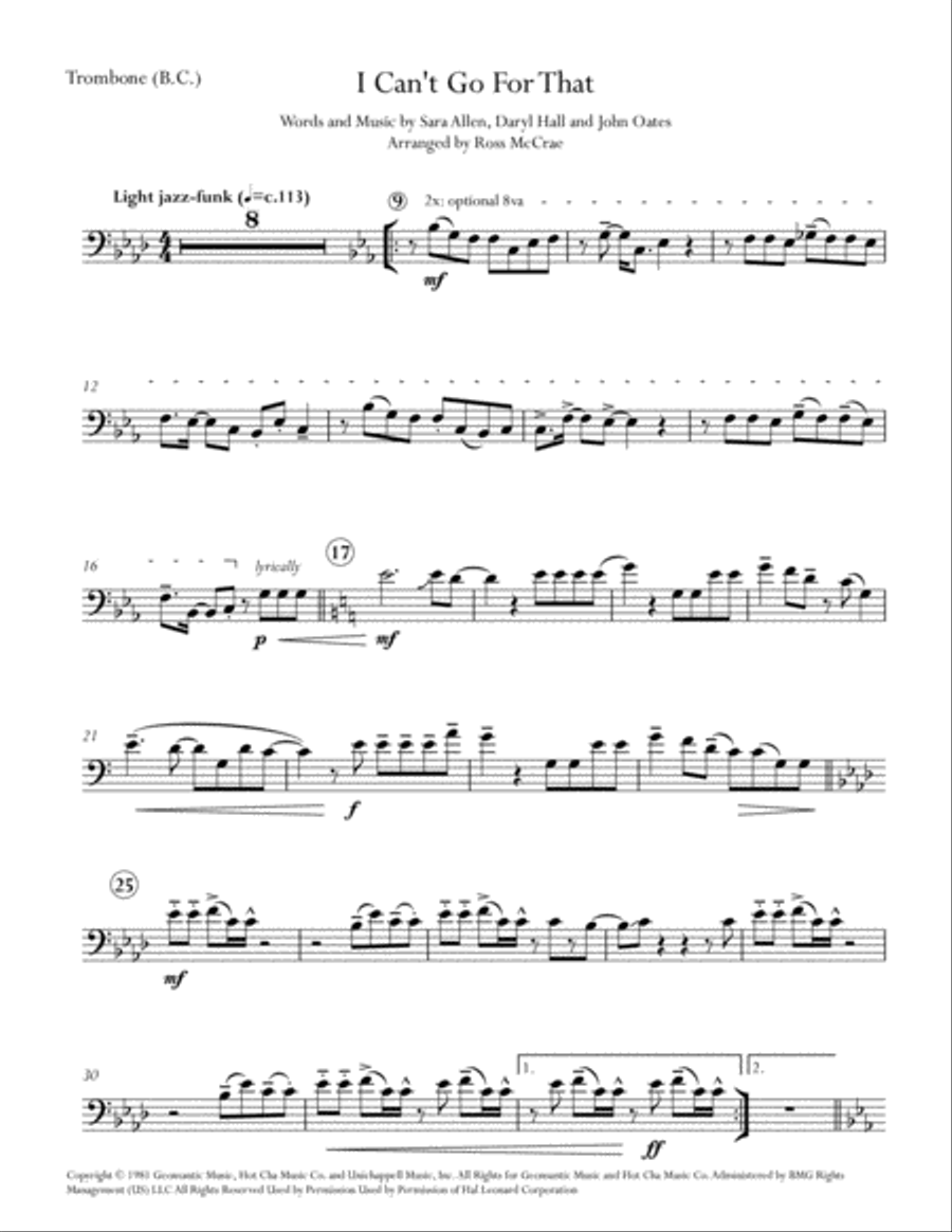 I Can't Go For That Piano scores gallery preview page 2