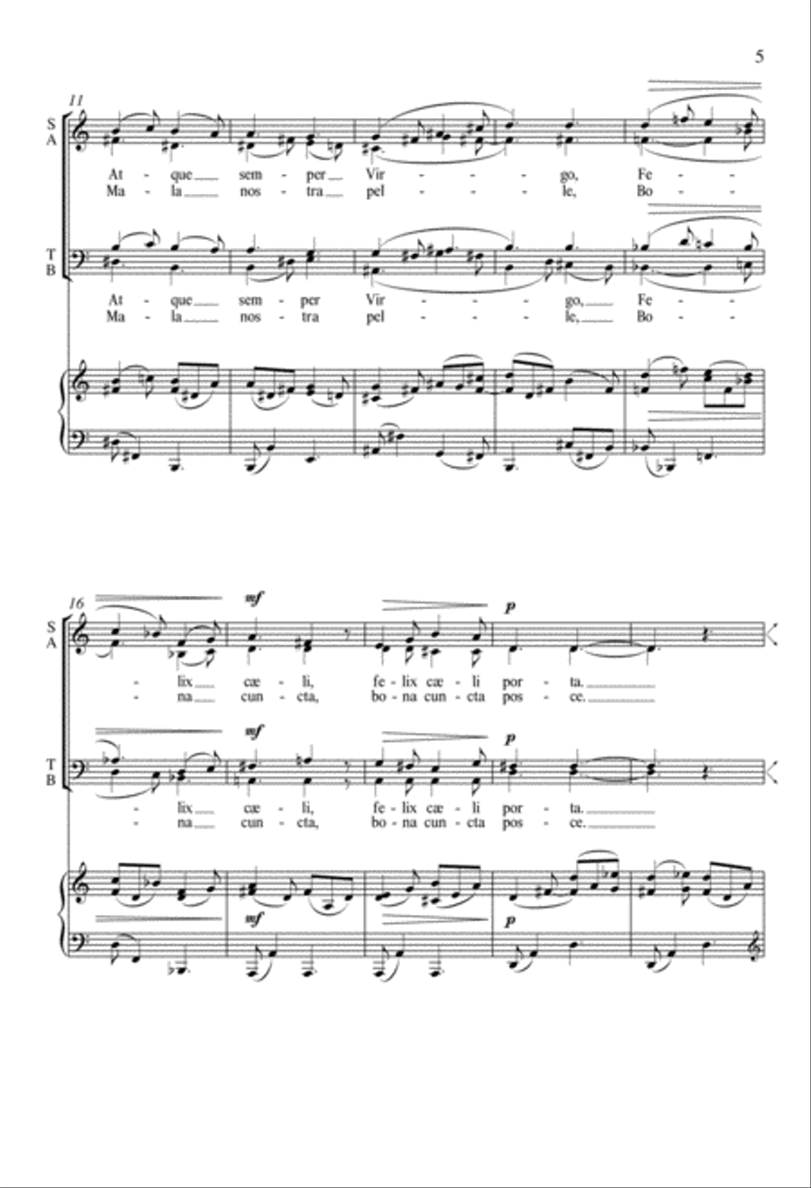 Ave, maris stella from Four Sacred Choruses 4-Part scores gallery preview page 5