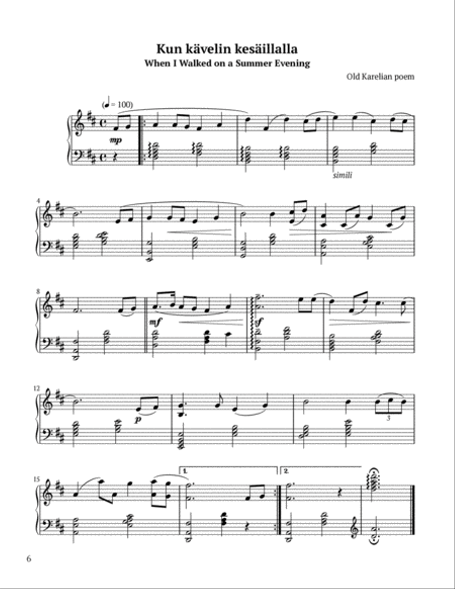 Ballads and Folk Songs from Finland Celtic Harp scores gallery preview page 6