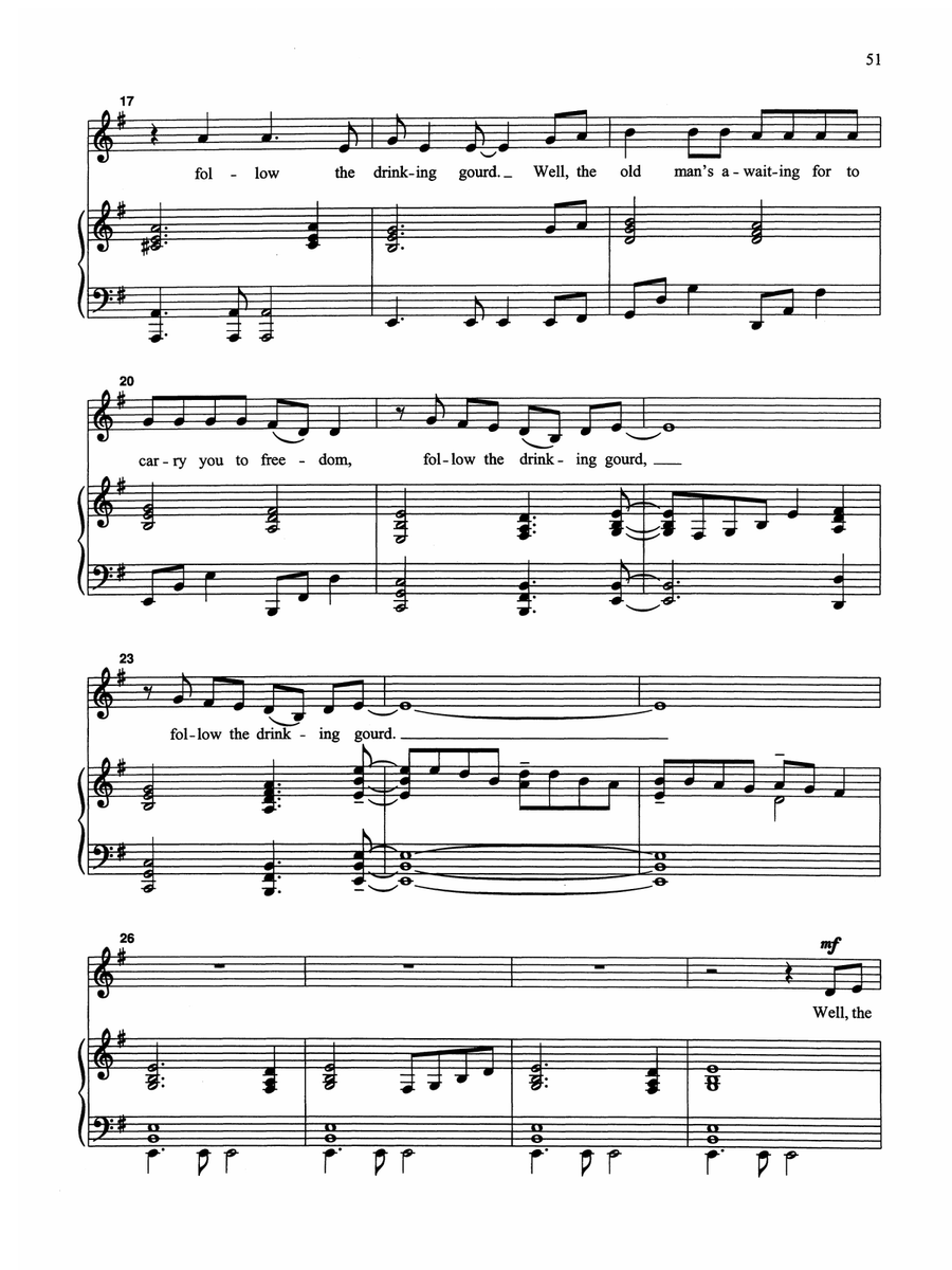 Follow the Drinking Gourd - Piano/Vocal Solo (Medium Low) Piano, Vocal scores gallery preview page 2
