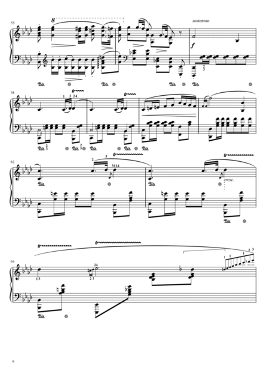Chopin - Polonaise No.6 in A-flat major, Op.53 'Heroic' - Original For Piano Solo With Fingered Piano Solo scores gallery preview page 6