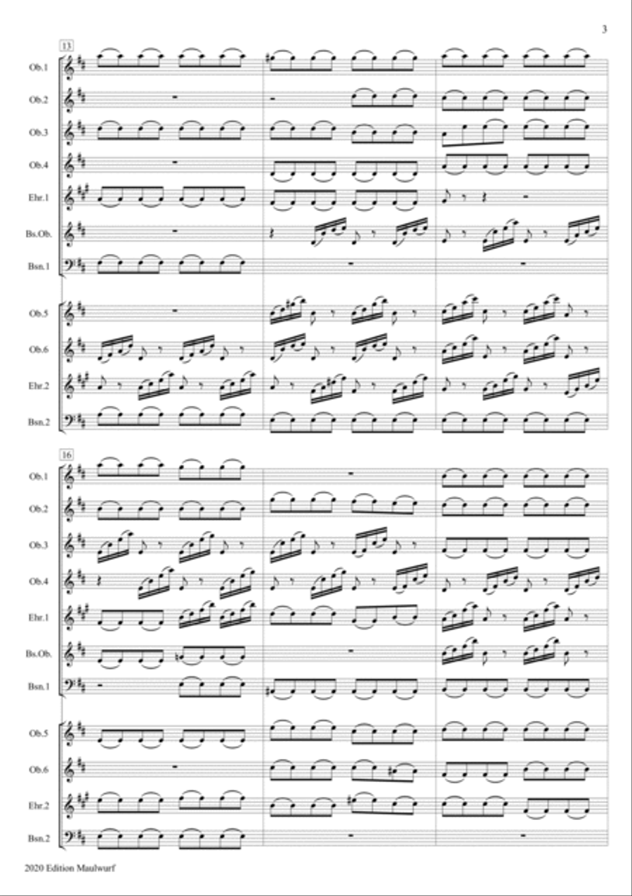 Zadok The Priest Woodwind Quartet scores gallery preview page 5