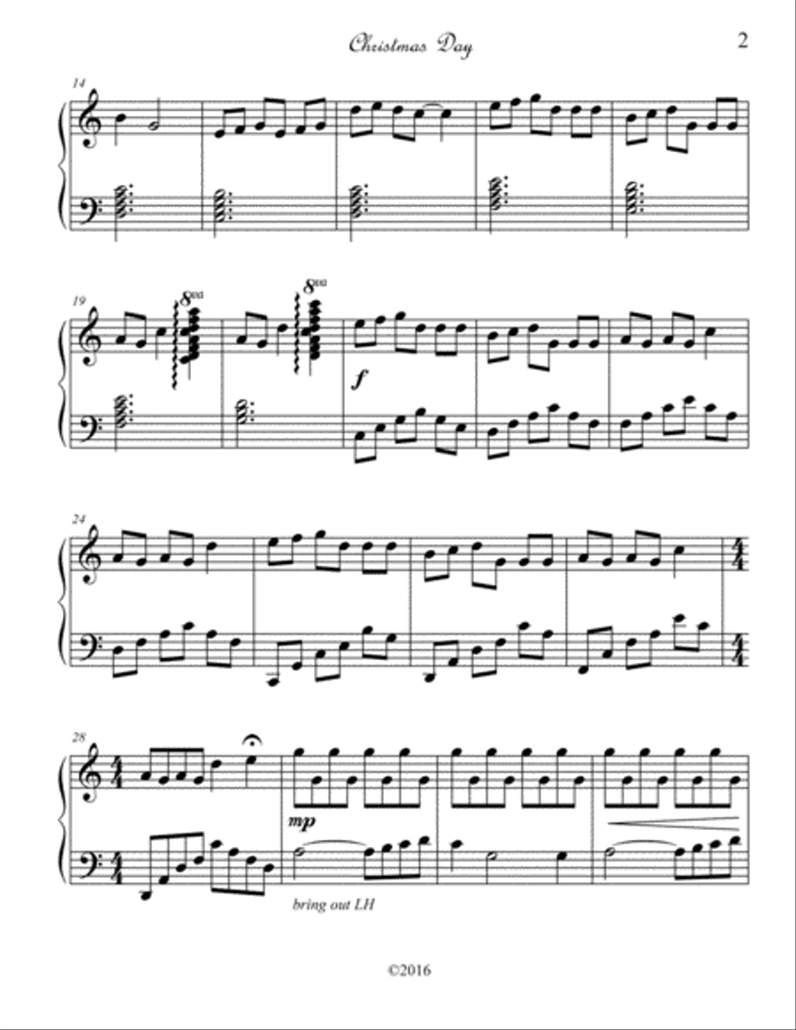 Christmas Day a Child is Born Piano Solo scores gallery preview page 2