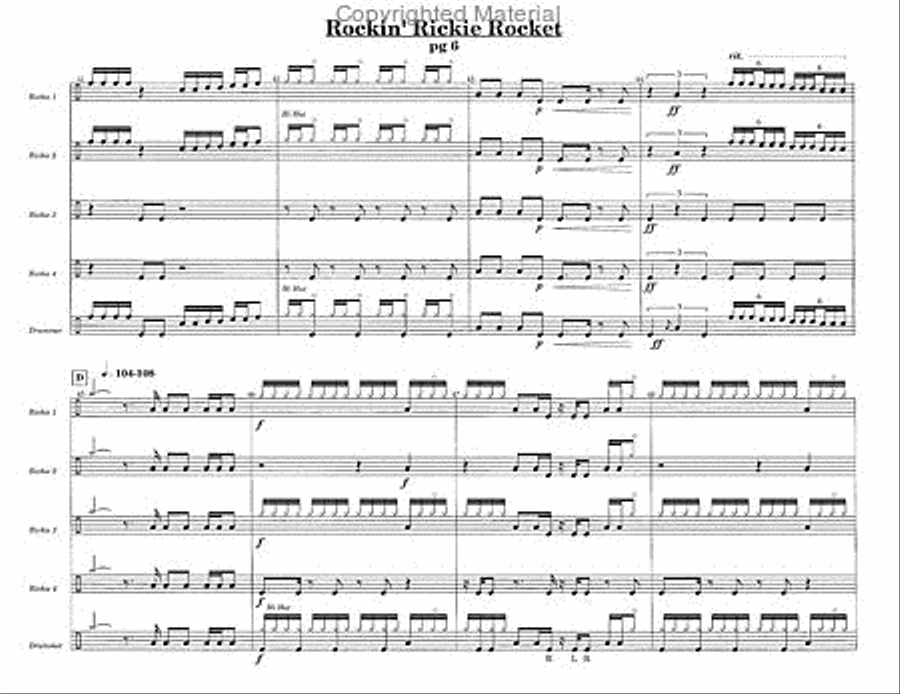 Rockin' Rickie Rocket Percussion Ensemble scores gallery preview page 4