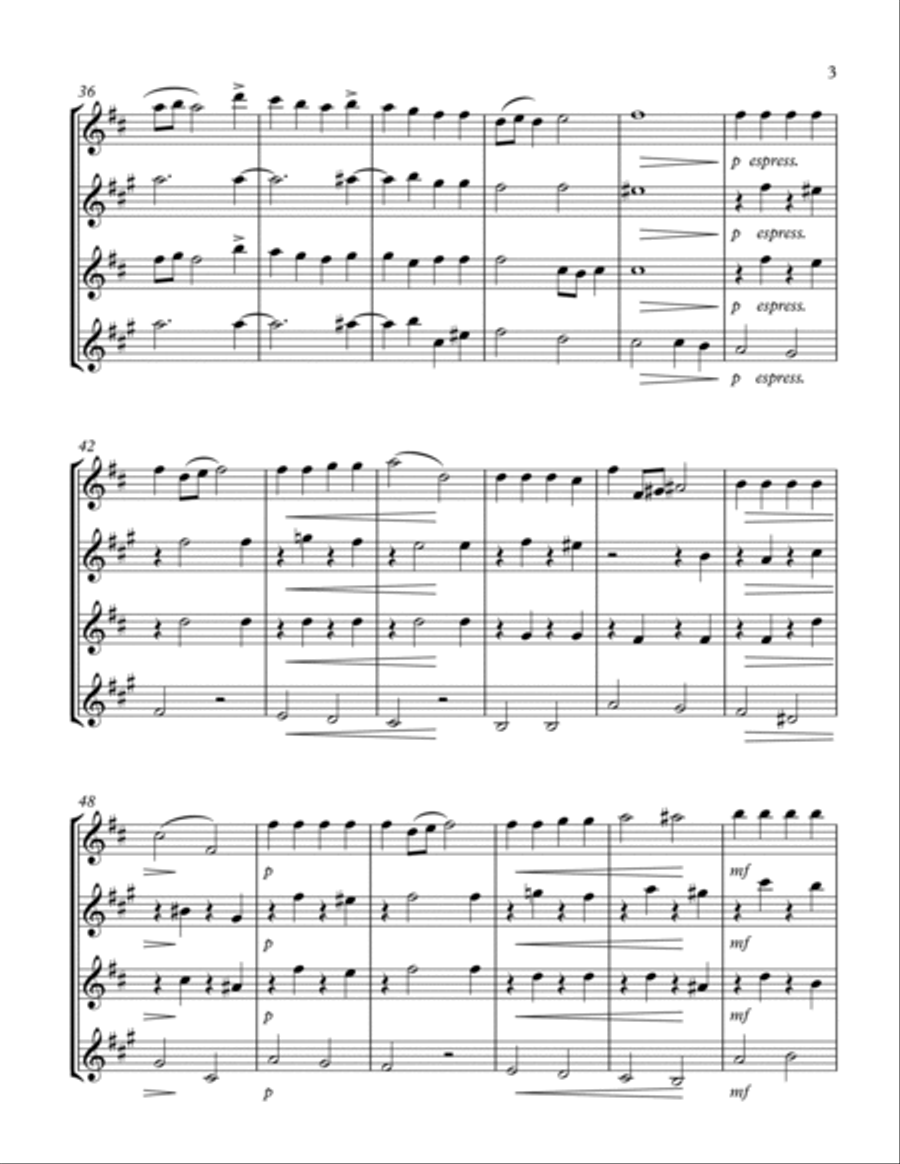 Chanson Triste Chanson Triste Saxophone Quartet scores gallery preview page 3
